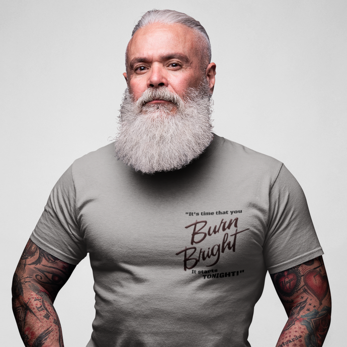 'Burn Bright' Left Chest Design T-Shirt