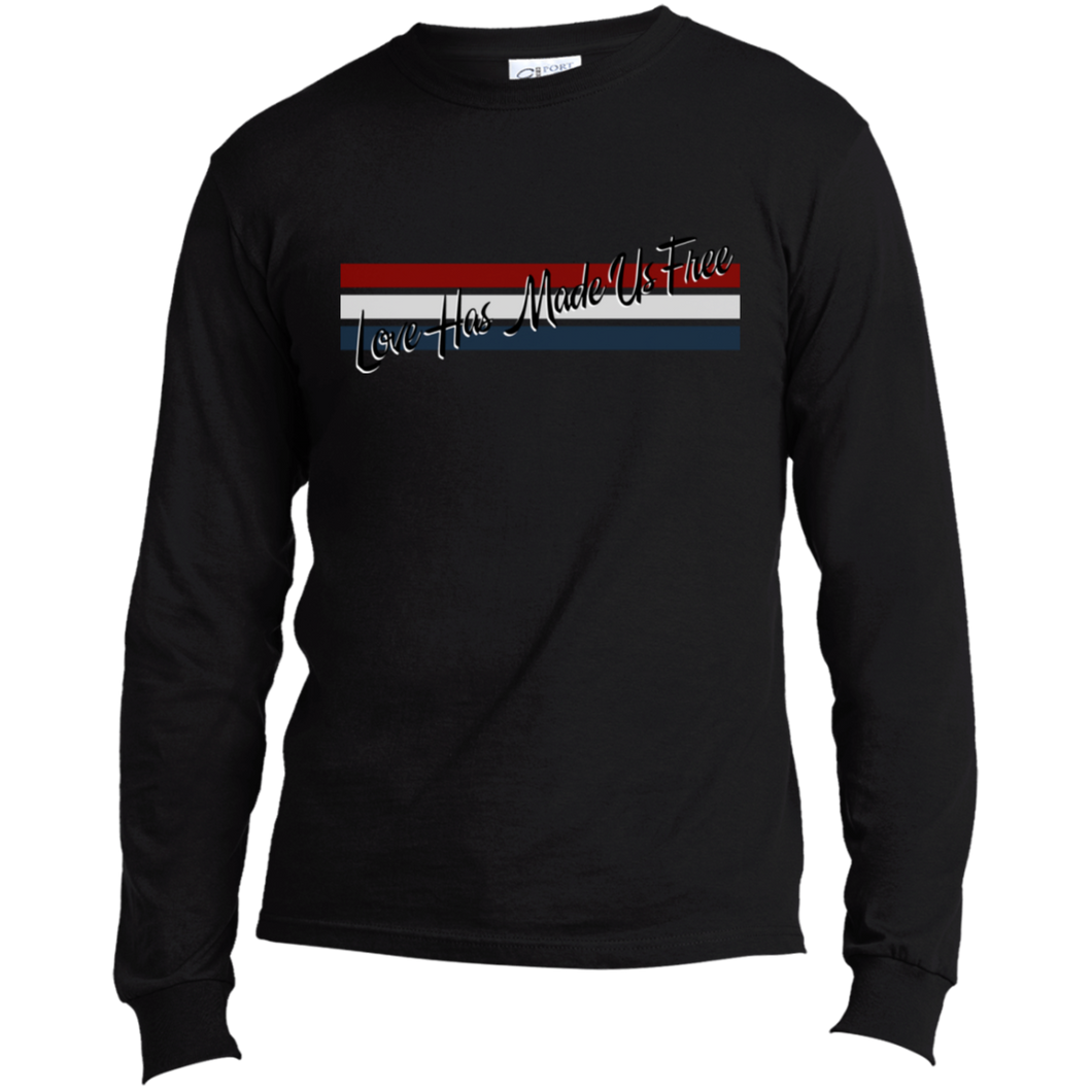 'Love Has Made Us Free' with Stripes Long Sleeve