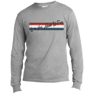 'Love Has Made Us Free' with Stripes Long Sleeve