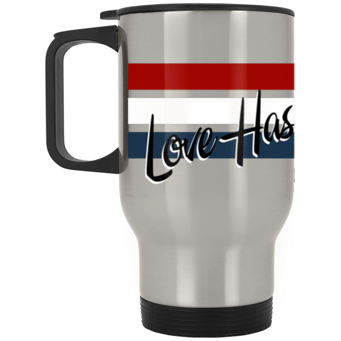 Love Has Made Us Free Silver Stainless Travel Mug